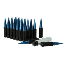Load image into Gallery viewer, Gorilla Automotive Spike Lug Nut Kit – 8 Lug | 14mm x 1.50 Thread | Blue Finish | Ford | Dodge | GM