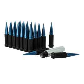 Gorilla Automotive Spike Lug Nut Kit – 8 Lug | 14mm x 1.50 Thread | Blue Finish | Ford | Dodge | GM