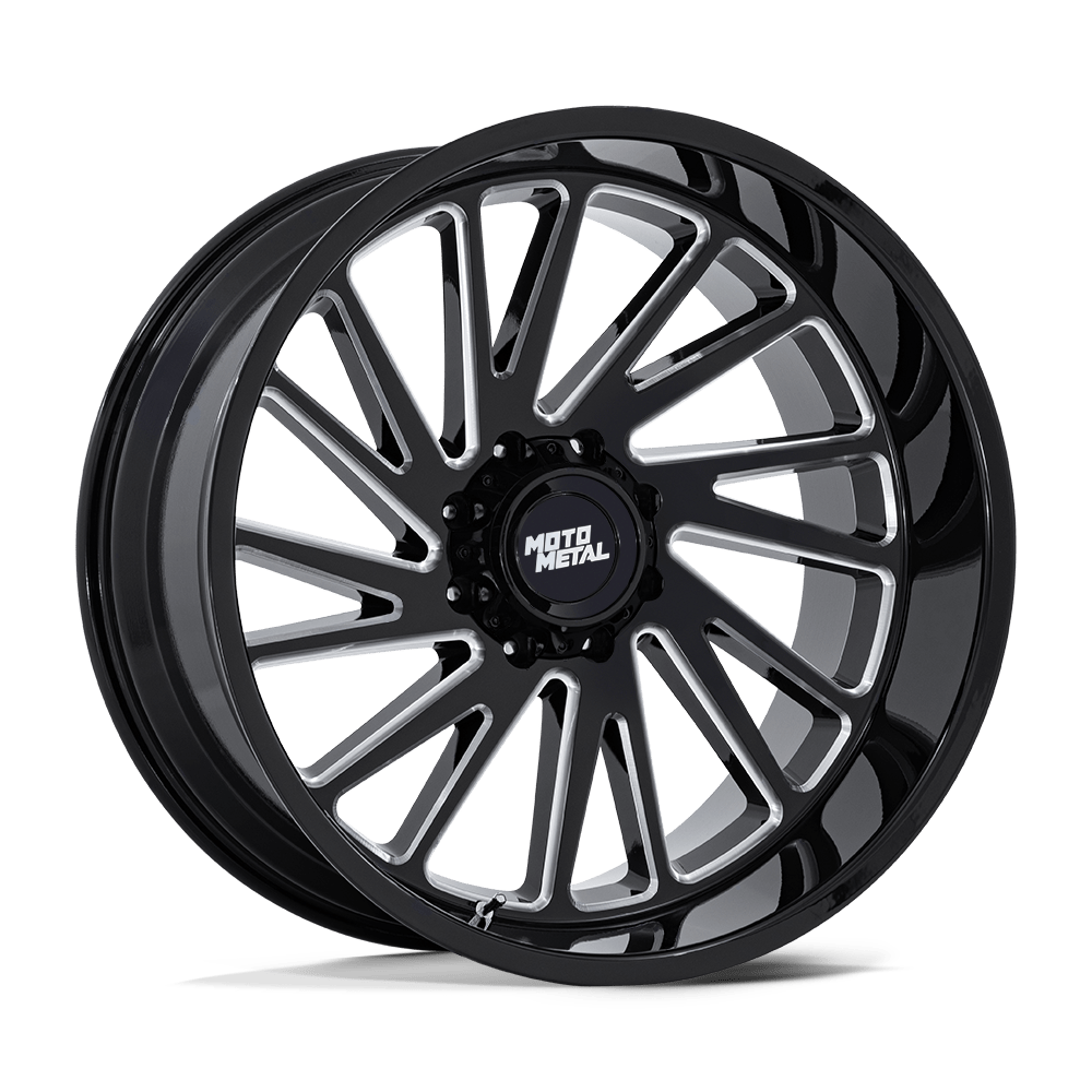 Moto Metal Combat Wheel – 20x10 | 8x6.5 Bolt Pattern | -18 Offset | Gloss Black Milled
