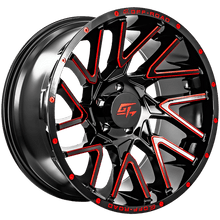 Load image into Gallery viewer, GT OFFROAD Aggression Gloss Black Milled Red