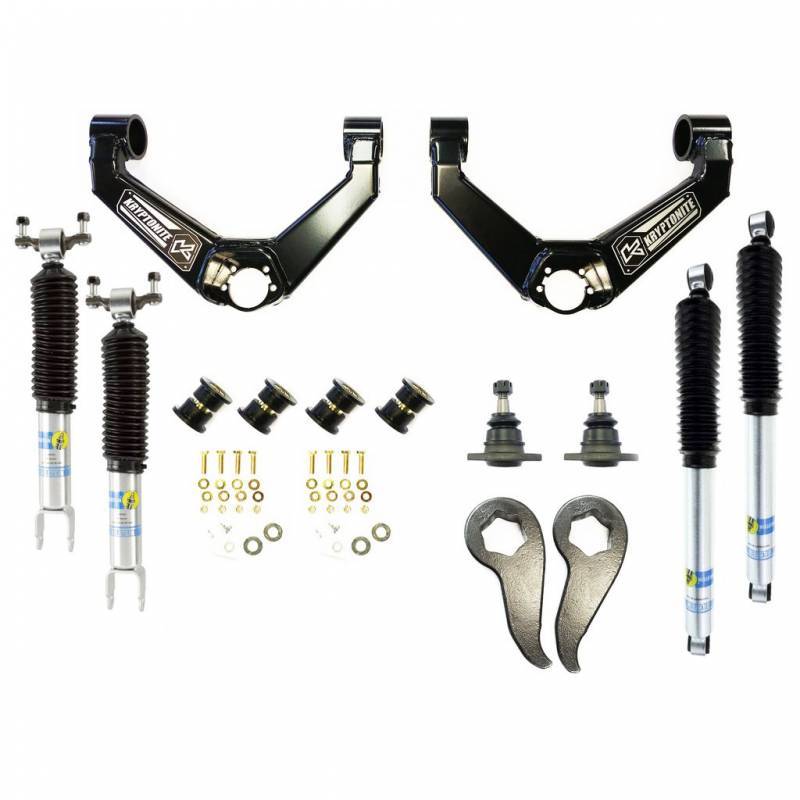 Kryptonite Stage 3 Leveling Kit w/ Bilstein 5100 Shocks | 2011–2019 Silverado/Sierra 2500HD & 3500HD