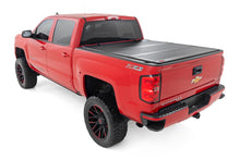 Load image into Gallery viewer, Hard Tri-Fold Flip Up Bed Cover | 6'7" Bed | Rail Cap | Chevy/GMC 1500/2500HD/3500HD (14-19)