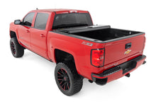 Load image into Gallery viewer, Hard Tri-Fold Flip Up Bed Cover | 6'7" Bed | Rail Cap | Chevy/GMC 1500/2500HD/3500HD (14-19)