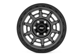 Rough Country 85 Series Wheel | Simulated Beadlock | Gunmetal Gray/Black | 17x9 | 5x5 | -12mm