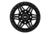 Load image into Gallery viewer, Rough Country 76 Series Wheel | Simulated Bead Lock | Gloss Black | 17x9 | 5x4.5 | +0mm