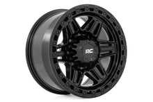 Load image into Gallery viewer, Rough Country 76 Series Wheel | Simulated Bead Lock | Gloss Black | 17x9 | 5x4.5 | +0mm