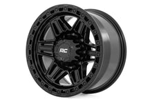 Load image into Gallery viewer, Rough Country 76 Series Wheel | Simulated Bead Lock | Gloss Black | 17x9 | 5x4.5 | +0mm