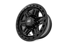 Load image into Gallery viewer, Rough Country 76 Series Wheel | Simulated Bead Lock | Gloss Black | 17x9 | 5x4.5 | +0mm