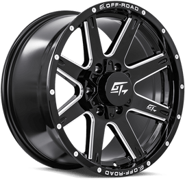 GT Offroad Invasion gloss black milled wheels - Lethal Auto