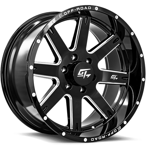 GT Offroad Invasion gloss black milled wheels - Lethal Auto