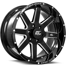 GT Offroad Invasion gloss black milled wheels - Lethal Auto